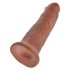 King Cock 10 - nagy tapadókorongos dildó (25cm) - sötét natúr