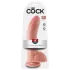 King Cock 9 - nagy tapadókorongos, herés dildó (23 cm, testszínű)