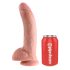 King Cock 9 - nagy tapadókorongos, herés dildó (23cm) - natúr