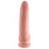 King Cock 9 - nagy tapadókorongos, herés dildó (23cm) - natúr