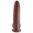 King Cock 9 - nagy tapadókorongos, herés dildó (23cm) - barna