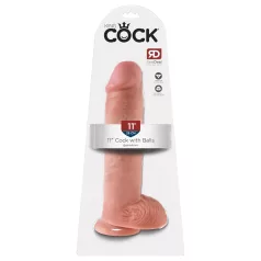   King Cock 11 - tapadókorongos, herés dildó (28 cm, testszínű)