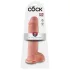 King Cock 11 - tapadókorongos, herés dildó (28 cm, natúr)