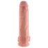 King Cock 11 - tapadókorongos, herés dildó (28 cm, natúr)