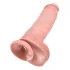 King Cock 11 - tapadókorongos, herés dildó (28 cm, natúr)
