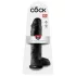 King Cock 11 - nagy tapadókorongos, herés dildó (28cm) - fekete
