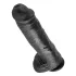 King Cock 11 - nagy tapadókorongos, herés dildó (28cm) - fekete