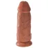 King Cock 9 Chubby - tapadókorongos, dildó (23cm) - sötét natúr