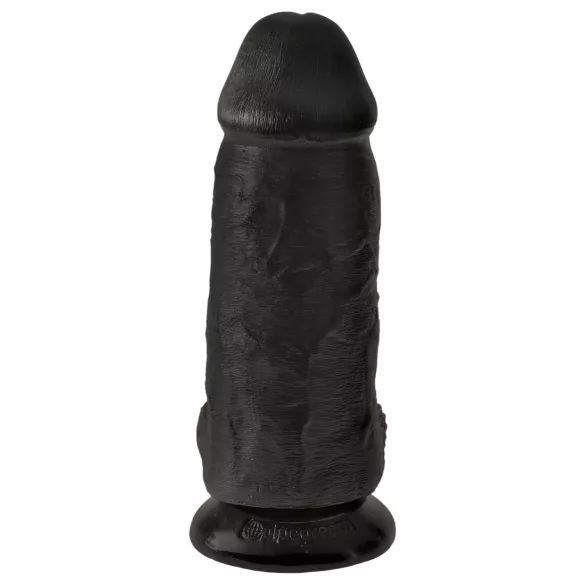 King Cock 9 Chubby - tapadókorongos, herés dildó (23 cm, fekete)