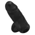 King Cock 9 Chubby - tapadókorongos, herés dildó (23 cm, fekete)