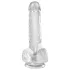 King Cock Clear 6 - tapadókorongos, herés kis dildó (15cm)