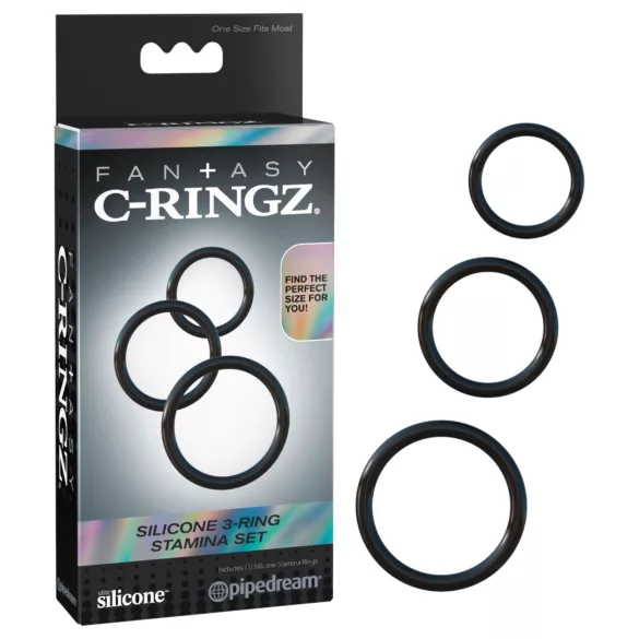 Fantasy C-Ringz - péniszgyűrű trió (fekete)