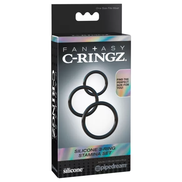 Fantasy C-Ringz - péniszgyűrű trió (fekete)