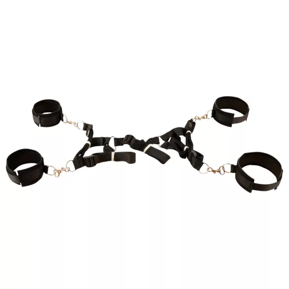 Fetish Fantasy - ágyhoz rögzíthető bondage kötöző szett (fekete)