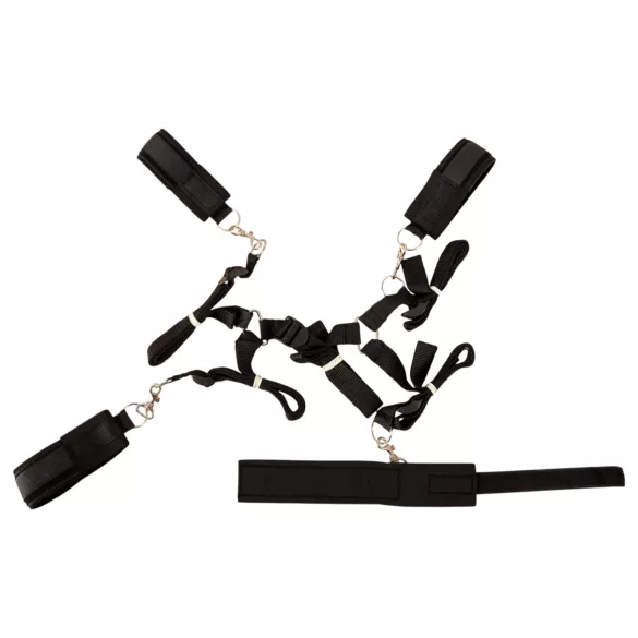 Fetish Fantasy - ágyhoz rögzíthető bondage kötöző szett (fekete)