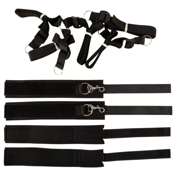 Fetish Fantasy - ágyhoz rögzíthető bondage kötöző szett (fekete)
