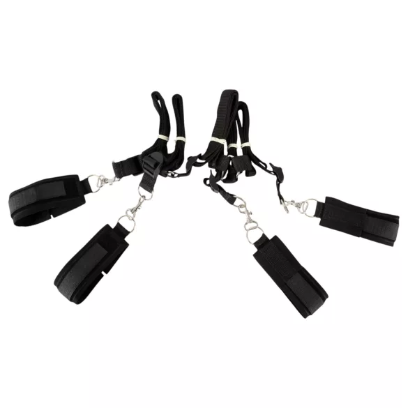 Fetish Fantasy - ágyhoz rögzíthető bondage kötöző szett (fekete)