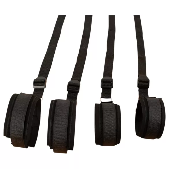 Fetish Fantasy - ágyhoz rögzíthető bondage kötöző szett (fekete)
