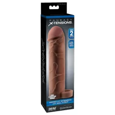   Pipedream X-TENSION Perfect 2 - heregyűrűs péniszköpeny - sötét natúr (19cm)