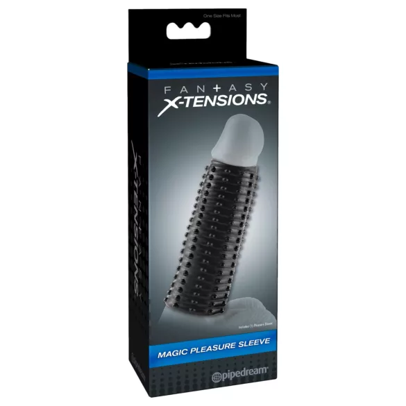 Fantasy X-Tensions - pontozott péniszmandzsetta (fekete)
