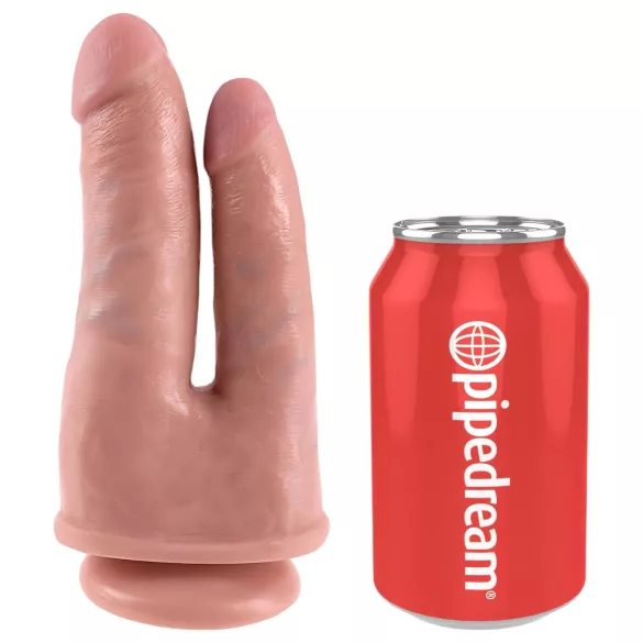 King Cock Double Penetrator - élethű dupla dildó (natúr)