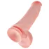 King Cock 15 - tapadókorongos, herés dildó (38cm) - natúr