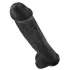 King Cock 15 - tapadókorongos, herés dildó (38cm) - fekete