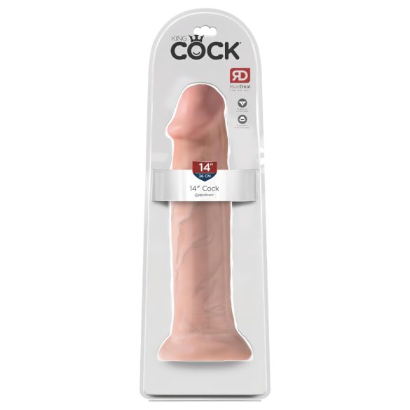 King Cock 14 - tapadókorongos, nagy dildó (36cm) - natúr