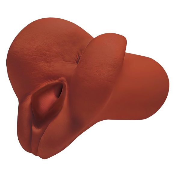 PDX Pick Your Pleasure - 2in1 élethű maszturbátor (barna)