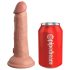 King Cock Elite 6 - tapadókorongos vibrátor (15cm) - natúr