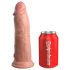 King Cock Elite 8 - tapadókorongos vibrátor (20cm) - natúr