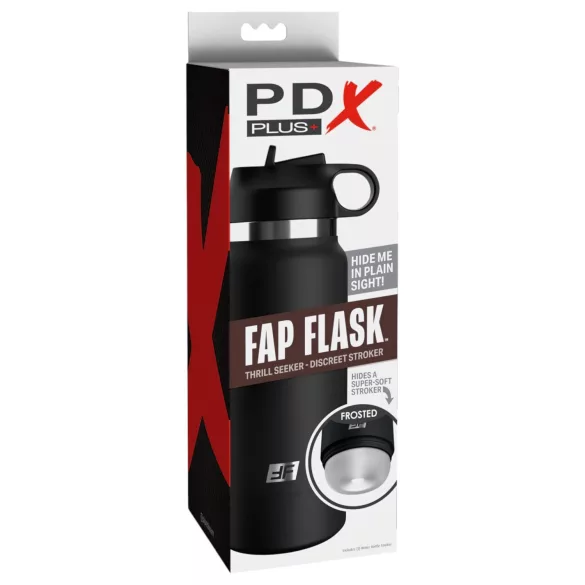 PDX - Fap Flask Thrill Seeker - maszturbátor kulacsban (fekete)