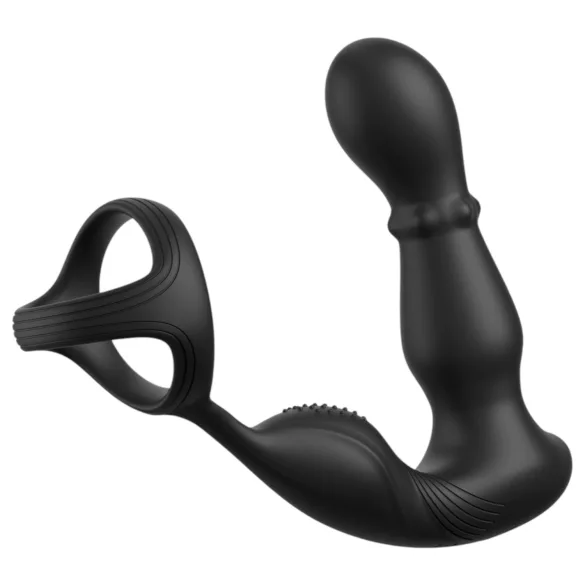 Anal Fantasy Ass-Gasm - forgó fejes anál vibrátor péniszgyűrűvel (fekete)