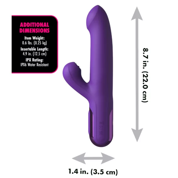 Fantasy For Her - 2in1 lökő vibrátor és csiklóizgató (lila)