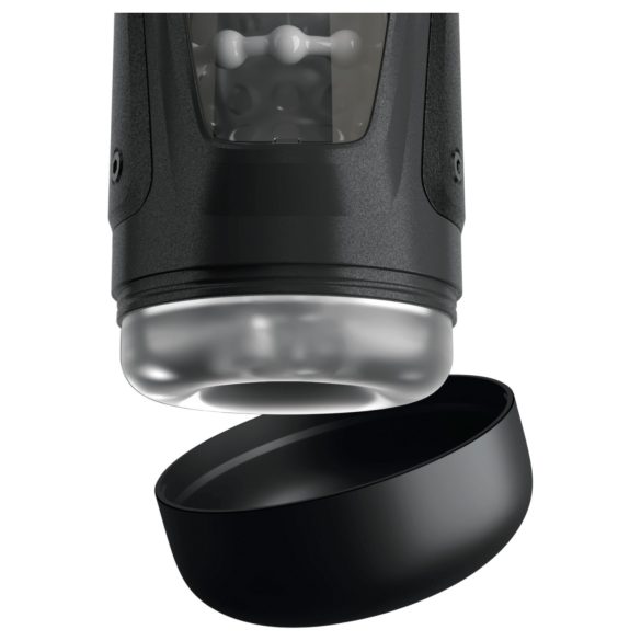 PDX Elite Moto-Bator Pro - gyöngyös, melegítős lökő maszturbátor (fekete)