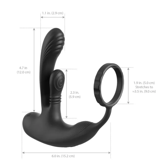 Anal Fantasy Ass-Gasm IntiMotion - anál- és prosztata vibrátor (fekete)