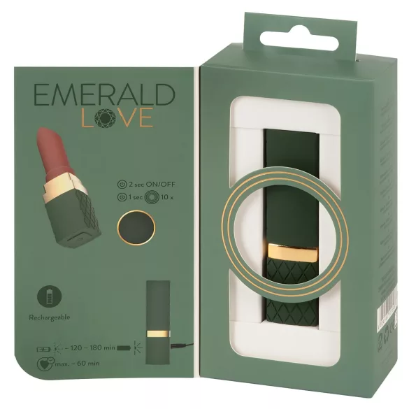 Emerald Love - akkus, vízálló rúzs vibrátor (piros)