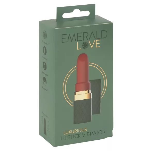 Emerald Love - akkus, vízálló rúzs vibrátor (piros)