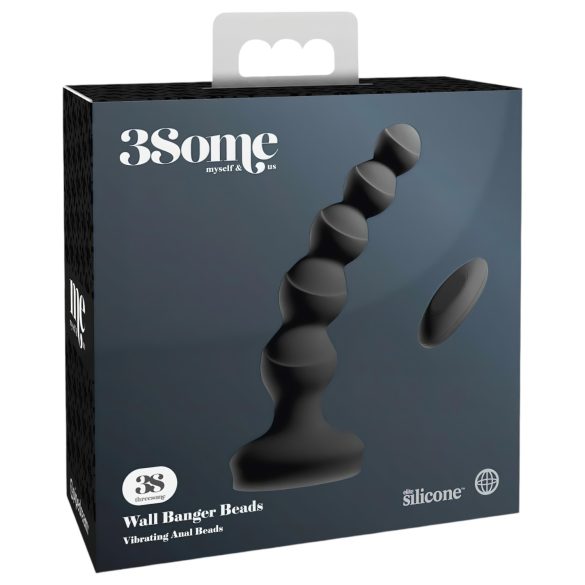 3Some wall banger Beads - prosztata vibrátor (fekete)