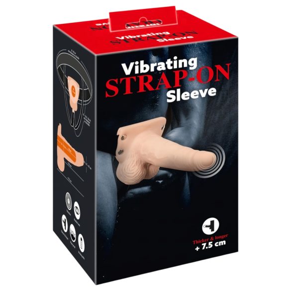 You2Toys Strap-on - üreges, felcsatolható vibrátor (natúr)