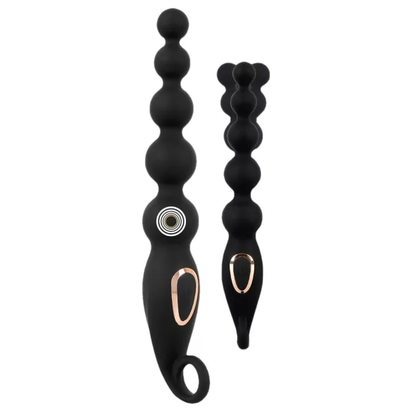 ANOS Anal Beads - gyöngyös anál vibrátor (fekete)