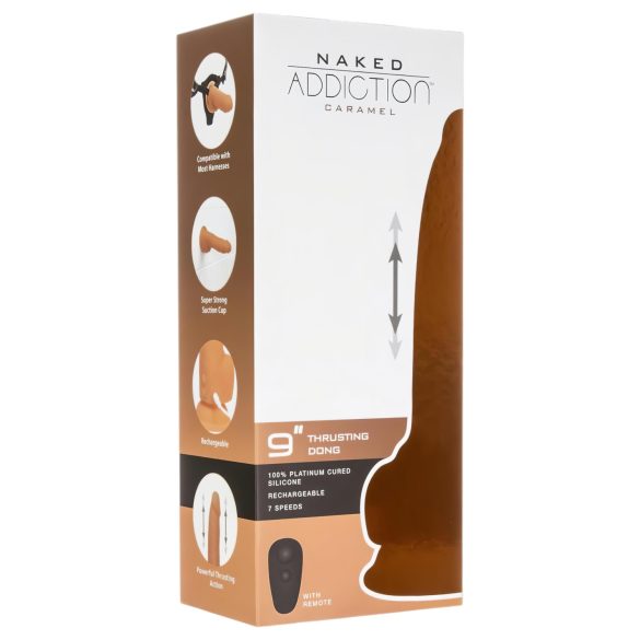 Naked Addiction Thrusting 9 - lökő vibrátor - sötét (23cm)
