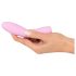 Cuties Mini 3 - akkus, vízálló, bordázott vibrátor (pink)