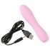 Cuties Mini 3 - akkus, vízálló, bordázott vibrátor (pink)