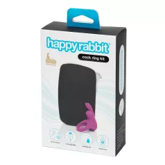   Happyrabbit Cock Kit - vibrációs péniszgyűrű tárolóval (lila)