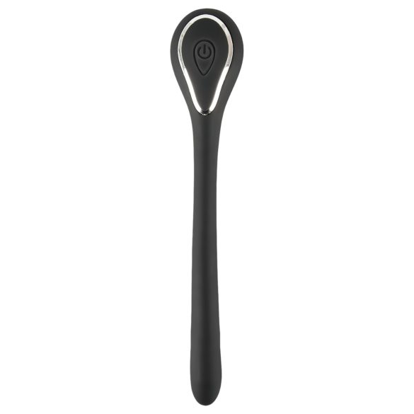 Penis Plug Dilator - akkus, vibrációs dilátor (1cm) - fekete