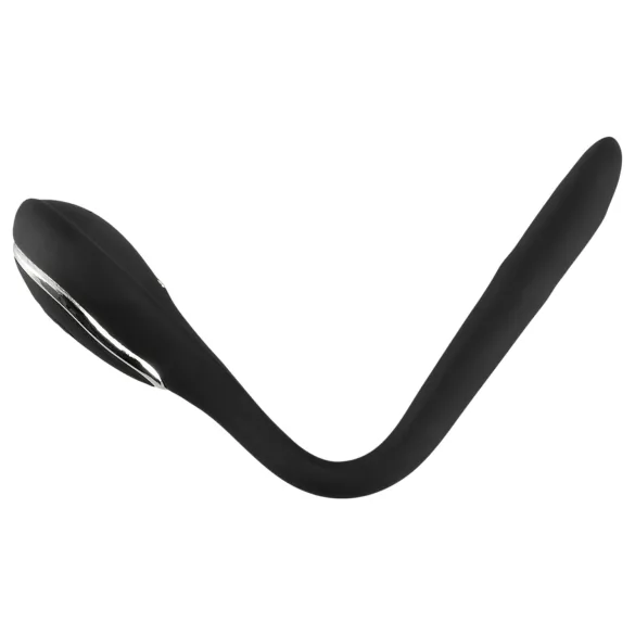 Penis Plug Dilator - akkus, vibrációs dilátor (1 cm, fekete)