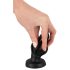 ANOS - bordázott puha anál plug - 5 cm (fekete)