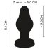 ANOS - bordázott puha anál plug - 5 cm (fekete)