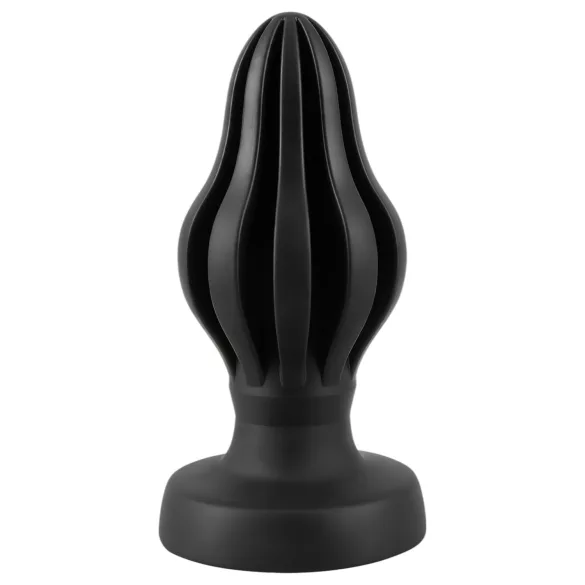 ANOS - bordázott puha butt plug - 7cm (fekete)